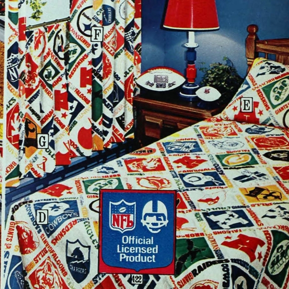 Vintage 1970's NFL 2 Piece Curtains - Picture 5 of 5